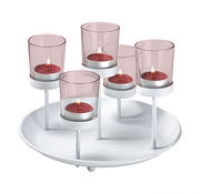 NKD  Teelichthalter mit 5 Gläsern, ca. 23,5x18,2cm