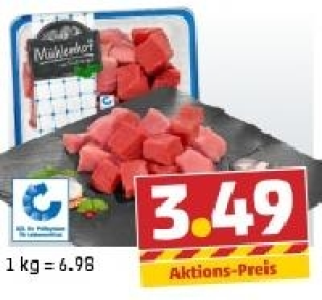 M&Uuml;HLENHOF Frisches Gulasch, gemischt 3.49&nbsp;&euro;