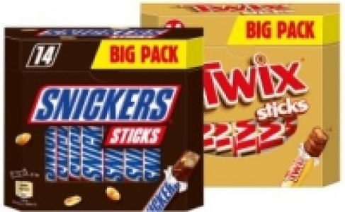 Snickers, Twix oder Mars Sticks 2.59&nbsp;&euro;