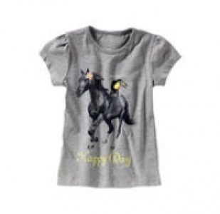 Mädchen-T-Shirt mit Pferde-Frontaufdruck 3.99 €