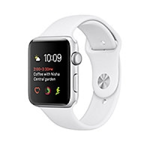 Cyberport  Apple Watch Series 1 38mm Aluminiumgehäuse Silber mit Sportarmband Wei