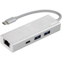Euronics Hama USB-3.1-Type-C-Hub 1:3 Aluminium silber