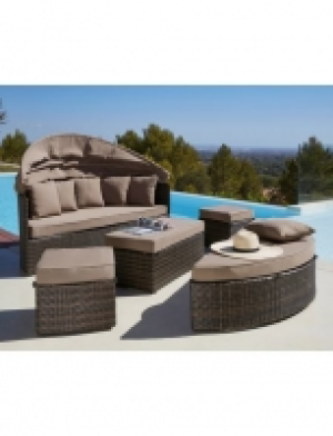 Loungebett, Polyrattan, braun, inkl. Auflagen 649.99&nbsp;&euro;