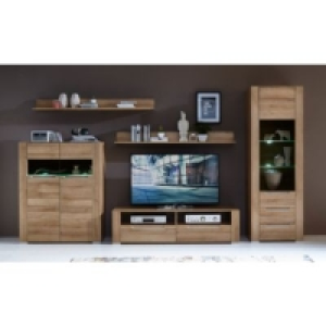 iNNOstyle Wohnprogramm Dinaro inkl. LED-Beleuchtung - Riviera Eiche
