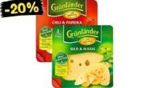 Gr&uuml;nl&auml;nder K&auml;se-Scheiben oder -W&uuml;rfel 1.59&nbsp;&euro;