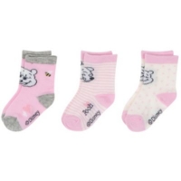 Plus  Baby Socken 3er Mädchen: grau/rosa/offwhite Gr. 62/68