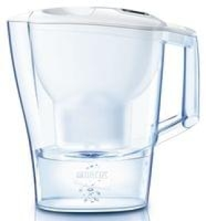 Brita Wasserfilter Aluna Memo mit weißem Deckel, Gesamtvolumen 2,4 l,