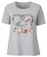 Kik  T-Shirt-Brezel,Blumen,Pailletten