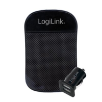 Plus  LogiLink Kfz Ladeadapter mit 2-fach USB-Port + Antirutschmatte
