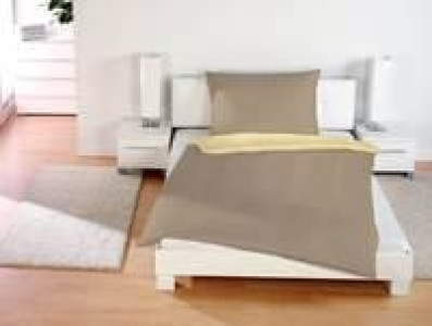 Nicki Bettwäsche 155x220; Farbe: Taupe Beige