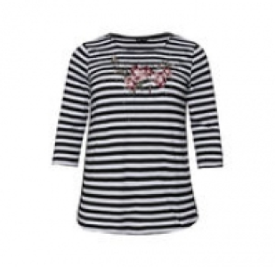 Damen-Shirt mit Blumen-Stickerei, große Größen 11.99 €