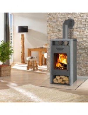 Hagebau  Kaminofen »Yara«, Naturstein, 8 kW, klares Design, Tee- und Holzfach