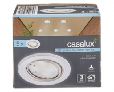 casalux LED-Einbauleuchten, 5er-Set