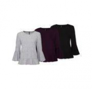 Damen-Shirt mit Rüsche am Saum 9.99 €