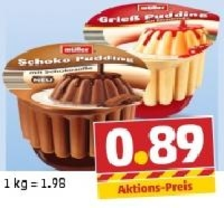 MÜLLER Pudding mit Soße 0.89 €