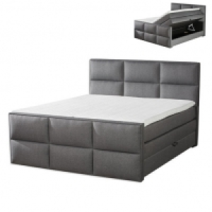 Roller  Boxspringbett FLORENZ - H3 - grau - Bettkasten - 180x200 cm