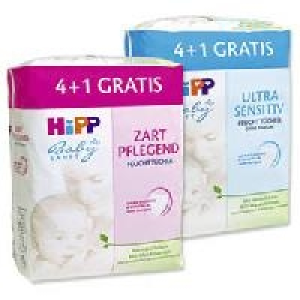 Hipp Babysanft Feucht-Tücher 4 + 1 gratis Packung
