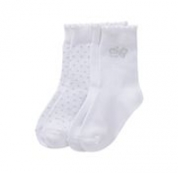 NKD  Mädchen-Socken mit Strasssteinchen, 2er Pack