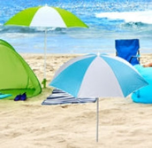 Strandschirm mit zusätzlichen Seitenteilen, Ø ca. 150cm 19.99 €