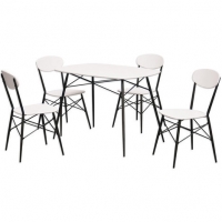Roller  Esstischgruppe BELLA - schwarz-weiß - Tisch + 4 Stühle