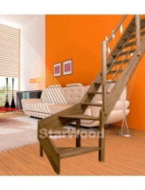 Raumspartreppe »Rhodos«, offene Stufen, 1/4 rechts gewendelt, Holz-Ede 1,049.99 €