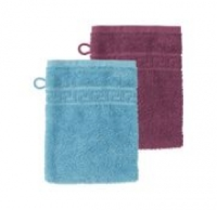 Waschhandschuh mit schicker Bordüre, 16x21cm 0.70 €