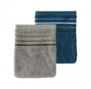 Waschhandschuh mit Streifen-Bordüre, 16x21cm 0.70 €