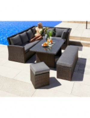 Gartenmöbelset »Mallorca«, 17-tlg., 2x 3er-Sofa, Bank, Hocker, Tisch 1