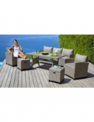 Loungeset »Amsterdam«, 16-tlg., 3er Sofa, 2 Sessel, 2 Hocker, Tisch, P