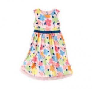 Baby-Mädchen-Kleid mit buntem Blumen-Muster 4.99 €
