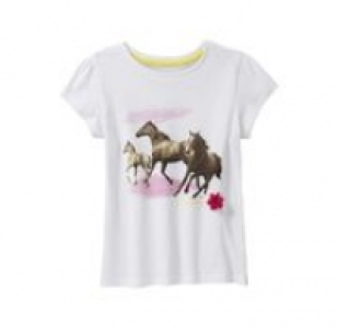 Mädchen-T-Shirt mit Pferde-Frontaufdruck 3.99 €