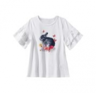 NKD  Mädchen T-Shirt mit Hasen-Frontaufdruck