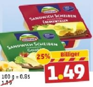 HOCHLAND Sandwich-Käsescheiben 1.49 €