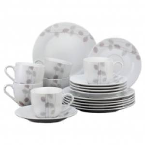 Kaffeeset - weiß - Blattdekor - 18-teilig 17.99 €