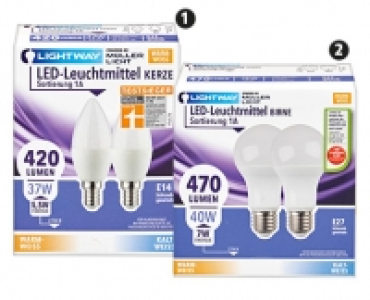 LIGHTWAY® LED-Leuchtmittel, nicht dimmbar, 2er-Set 3.99 €