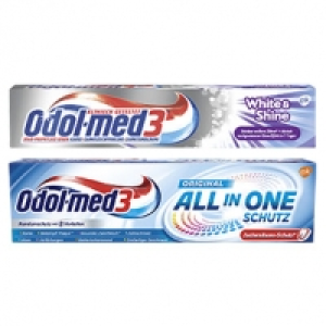 Odol-med3 Zahncreme All in one Schutz oder White&Shine, Samtweiss oder 22.50 €