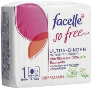 Rossmann Facelle so free... Ultra-Binden normal mit Flügeln