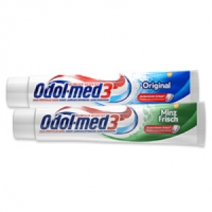 Odol-med3 Zahncreme Original, Minzfrisch, Extra White oder Zahnsteinsc 10.50 €