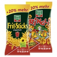 Real  Funny Frisch Frit Sticks ungarisch,Jumpys, Ringli oder Cornados + 20 %