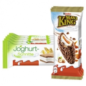 Real  Kinder Maxi King 3 x 35 g = 105 g oder Joghurt-Schnitte 5 x 28 g = 140