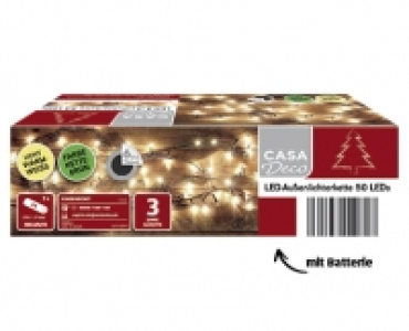 Aldi Süd  CASA Deco LED-Außenlichterkette/ -schweif mit Batterien