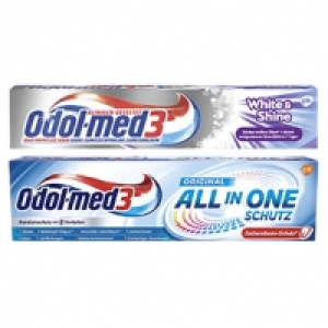 Odol-med3 Zahncreme All in one Schutz oder White&Shine, Samtweiss oder 21.20 €