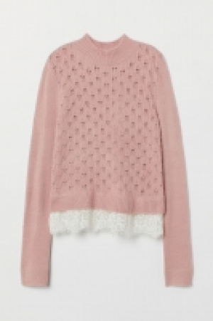  Feinstrickpullover mit Spitze 17.99 €