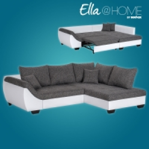 Roller  Ella@HOME Ecksofa - weiß - silber-schwarz - Liegefunktion