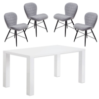 Roller  5-teiliges Tischgruppen-Set - hellgrau-weiß