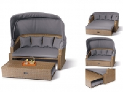 Lidl  FLORABEST Sonnenliege, 4 in 1, 240 kg Belastbarkeit, Loungefunktion, i