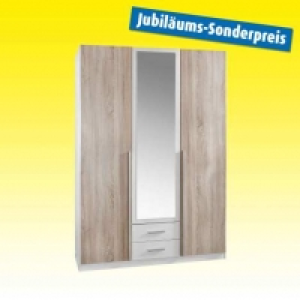 Drehtürenschrank - weiß-Sonoma Eiche - 135 cm breit 229.99 €