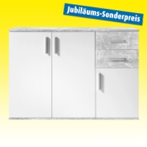 Kommode - weiß-Beton-Optik - 120x82 cm 69.99 €