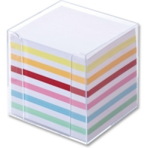 Folia Notizbox glasklar 9903, weiß/farbig sortiert
