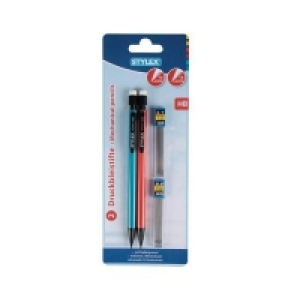 Stylex 2 Druckbleistifte mit 24 Ersatzminen und Radiergummi